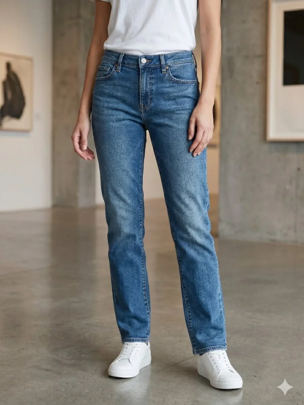 GAP Medium Wash Denim Straight Leg Jeans Minimalist‎
